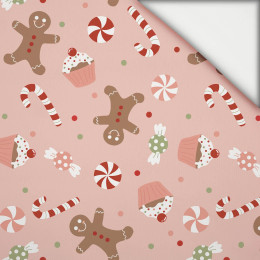 CHRISTMAS CANDIES (CHRISTMAS GINGERBREAD) / dusky pink - light brushed knitwear