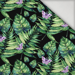 MINI LEAVES AND INSECTS PAT. 4 (TROPICAL NATURE) / black - swimsuit lycra