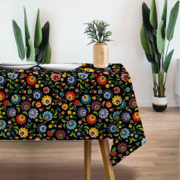 MINI LOWICZ FOLKLORE / black - Woven Fabric for tablecloths