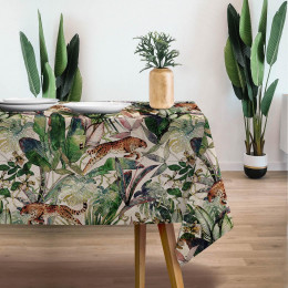 CHEETAH / leaves - Woven Fabric for tablecloths