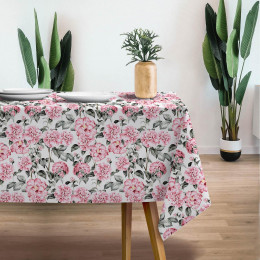 PINK PEONIES pat. 3 - Woven Fabric for tablecloths