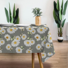 DAISIES PAT. 1 / grey - Woven Fabric for tablecloths