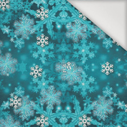 TURQUOISE SNOWFLAKES (PENGUINS) - Nylon fabric PUMI