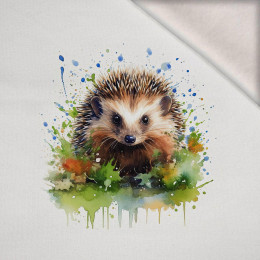 WATERCOLOR HEDGEHOG -  PANEL (60cm x 50cm) brushed knitwear with elastane ITY