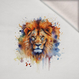 WATERCOLOR LION -  PANEL (60cm x 50cm) brushed knitwear with elastane ITY