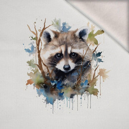 WATERCOLOR RACCOON pat. 1 - panel (75cm x 80cm) brushed knitwear with elastane ITY