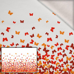 BUTTERFLIES AURORA RED - panel (105cm x 150cm) brushed knitwear with elastane ITY