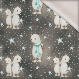 TEDDIES AND STARS / dark grey (MAGICAL CHRISTMAS FOREST) - brushed knitwear with elastane ITY