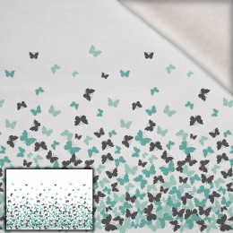 BUTTERFLIES AQUA - panel (105cm x 150cm) brushed knitwear with elastane ITY