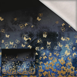 BUTTERFLIES / gold - panel (120cm x 150cm) brushed knitwear with elastane ITY
