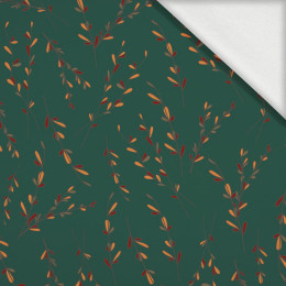 AUTUMN TWIGS / bottle green (RED PANDA’S AUTUMN) - looped knit fabric with elastane ITY