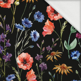 FIELD FLOWERS / black - looped knit fabric with elastane ITY