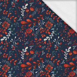 FOLK FLORAL pat. 1 / red (FOLK FOREST)- single jersey with elastane ITY