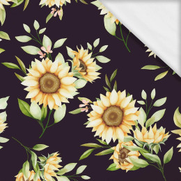 SUNFLOWERS PAT. 6 / black- single jersey with elastane ITY