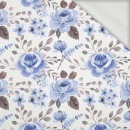 BLUE FLOWERS - looped knit fabric
