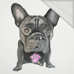 BULLDOG / black - panel looped knit 75cm x 80cm