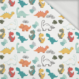 COLORFUL DINOSAURS pat. 1 - looped knit fabric