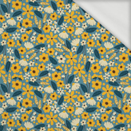 SMALL FLOWERS pat. 2 / blue - looped knit fabric