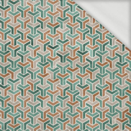 FOREST CUBE (SNOW LEOPARDS) - looped knit fabric