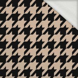 BLACK HOUNDSTOOTH / BEIGE - looped knit fabric