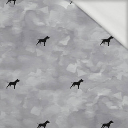 PITBULLS (minimal) / CAMOUFLAGE pat. 2 (grey) - looped knit fabric