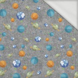 PLANETS PAT. 2 (SPACE EXPEDITION) / ACID WASH GREY - looped knit fabric