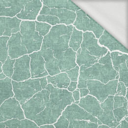 SCORCHED EARTH (white) / ACID WASH (modern mint) - looped knit fabric