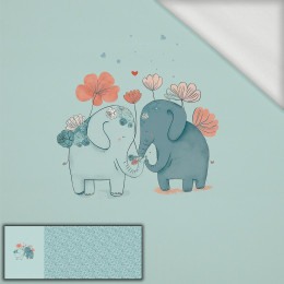 ELEPHANTS IN LOVE - panoramic panel looped knit (60cm x 155cm)