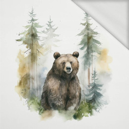 WATERCOLOR BEAR - panel (75cm x 80cm) looped knit