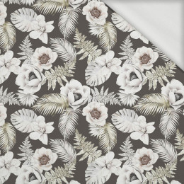 WHITE FLOWERS PAT. 2 - looped knit fabric