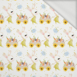 BUNNY WITH TROLLEY (CUTE BUNNIES) - looped knit fabric