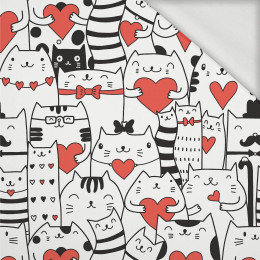 CATS IN LOVE / white - looped knit fabric