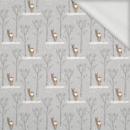 WINTER ROE DEER (WINTER) - looped knit fabric