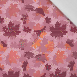 PINK LEAVES (GLITTER AUTUMN) - Cotton woven fabric
