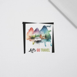 LET'S GO TRAVEL - panel (40cm x 40cm)  Cotton woven fabric