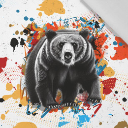 BEAR / SPECKS - panel (75cm x 80cm) Cotton woven fabric