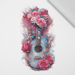 GUITAR WITH ROSES - panel (60cm x 50cm) Cotton woven fabric