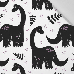 BLACK DINO / PLANTS  - Cotton woven fabric