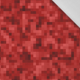 PIXELS pat. 2 / red - Cotton woven fabric
