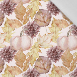 PUMPKINS AND LEAVES (GOLDEN AUTUMN) - Cotton woven fabric