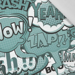 COMIC BOOK (mint) - Cotton woven fabric