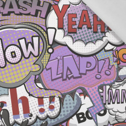 COMIC BOOK (purple - red) - Cotton woven fabric
