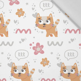 CATS AND FLOWERS / rrr (CATS WORLD) / white - Cotton woven fabric