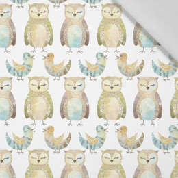 OWLS AND BIRDS (FOREST ANIMALS) - Cotton woven fabric