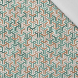 FOREST CUBE (SNOW LEOPARDS) - Cotton woven fabric