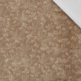 CHESTNUT LEAVES Ms.2 / brown (AUTUMN COLORS) - Cotton woven fabric
