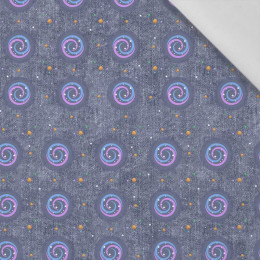 OUTER SPACE (SPACE EXPEDITION) / ACID WASH DARK BLUE - Cotton woven fabric