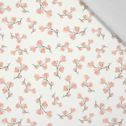 50cm PINK FLOWERS PAT. 4 / white - Cotton woven fabric