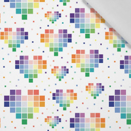 HEARTS (PIXELS) - Cotton woven fabric