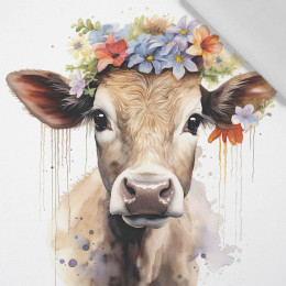 WATERCOLOR COW - panel (75cm x 80cm) Cotton woven fabric